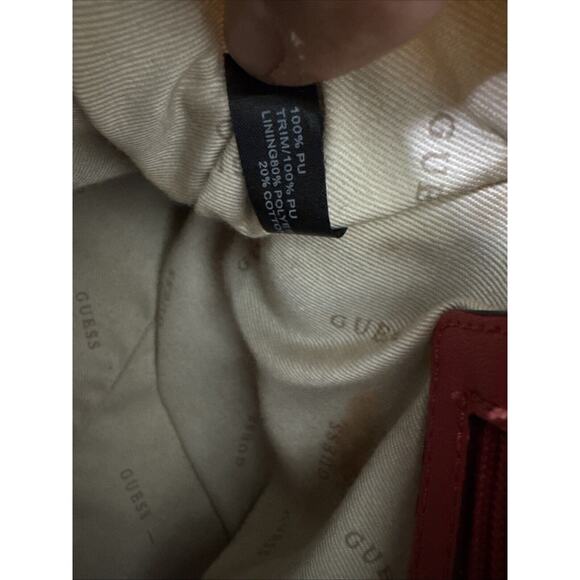 Guess Medium handbag red dome shaped zippered closure satchel - Picture 11 of 16